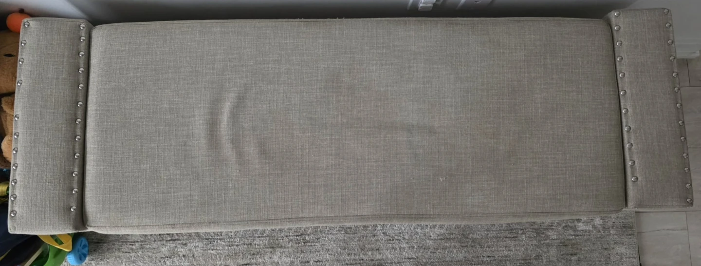 Beige Upholstered Storage Bench - photo 2