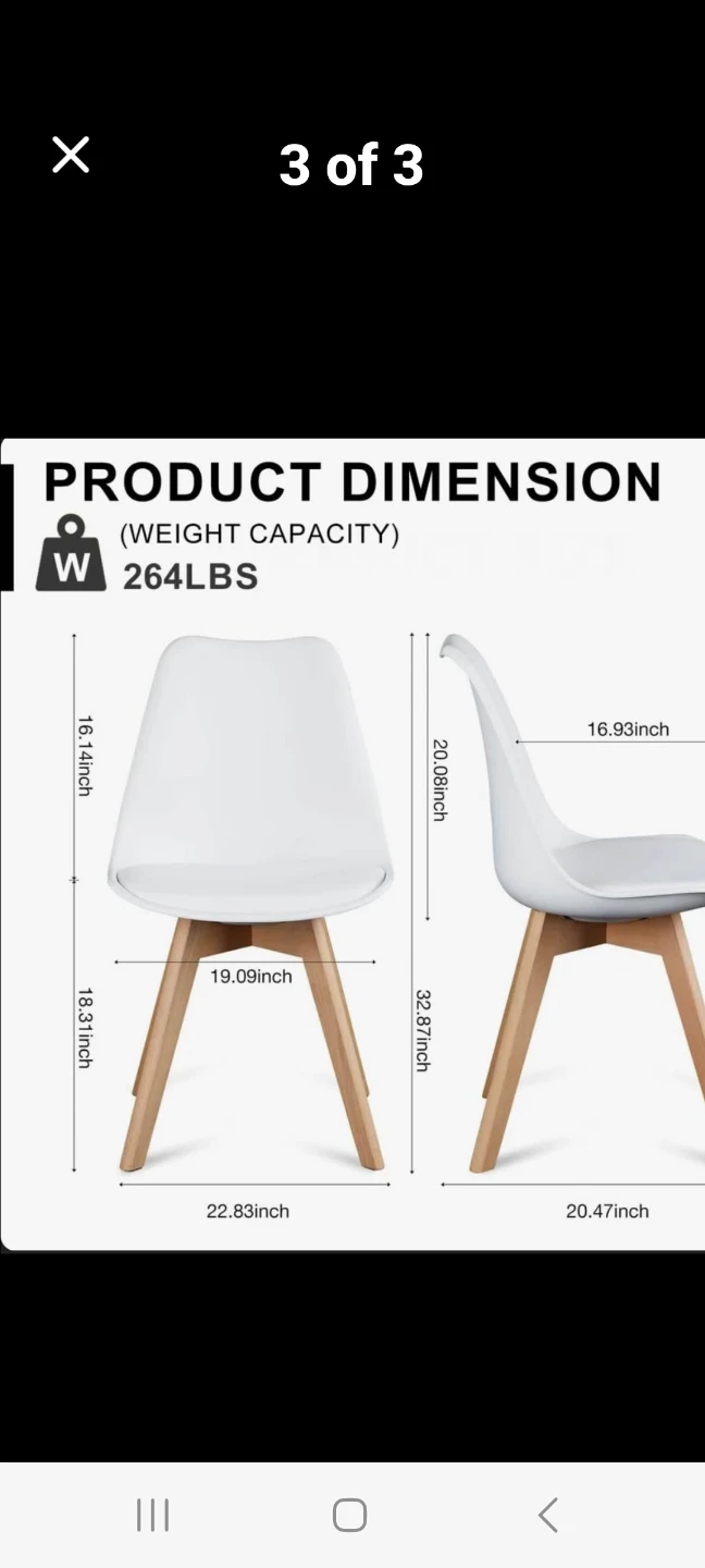 Modern White Dining Chair with Wooden Legs
