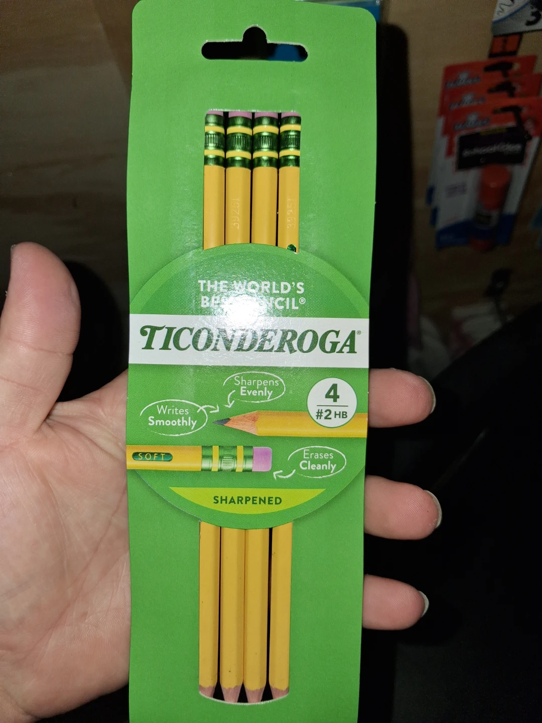 Ticonderoga #2 HB Sharpened Pencils 4-Pack