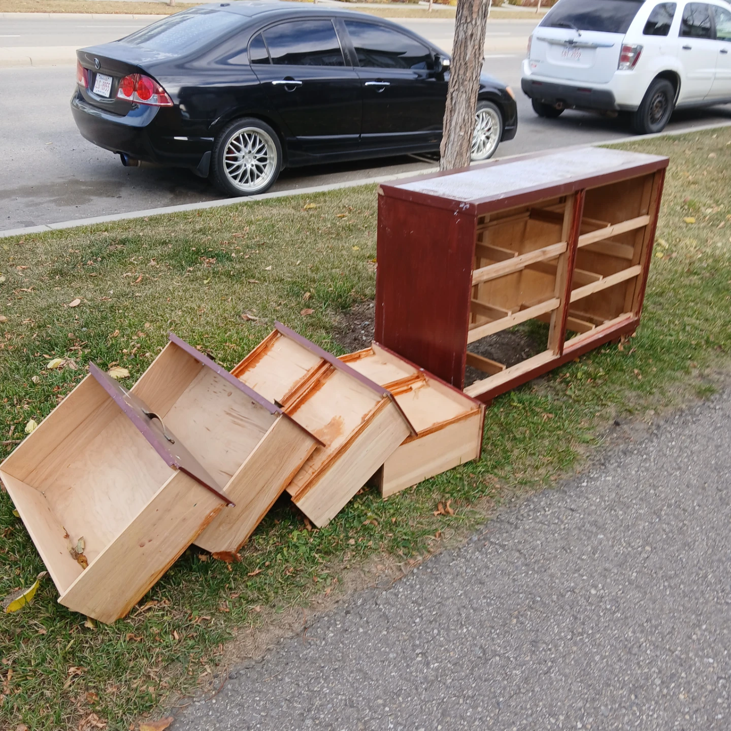 Wooden Dresser Frame with Drawers