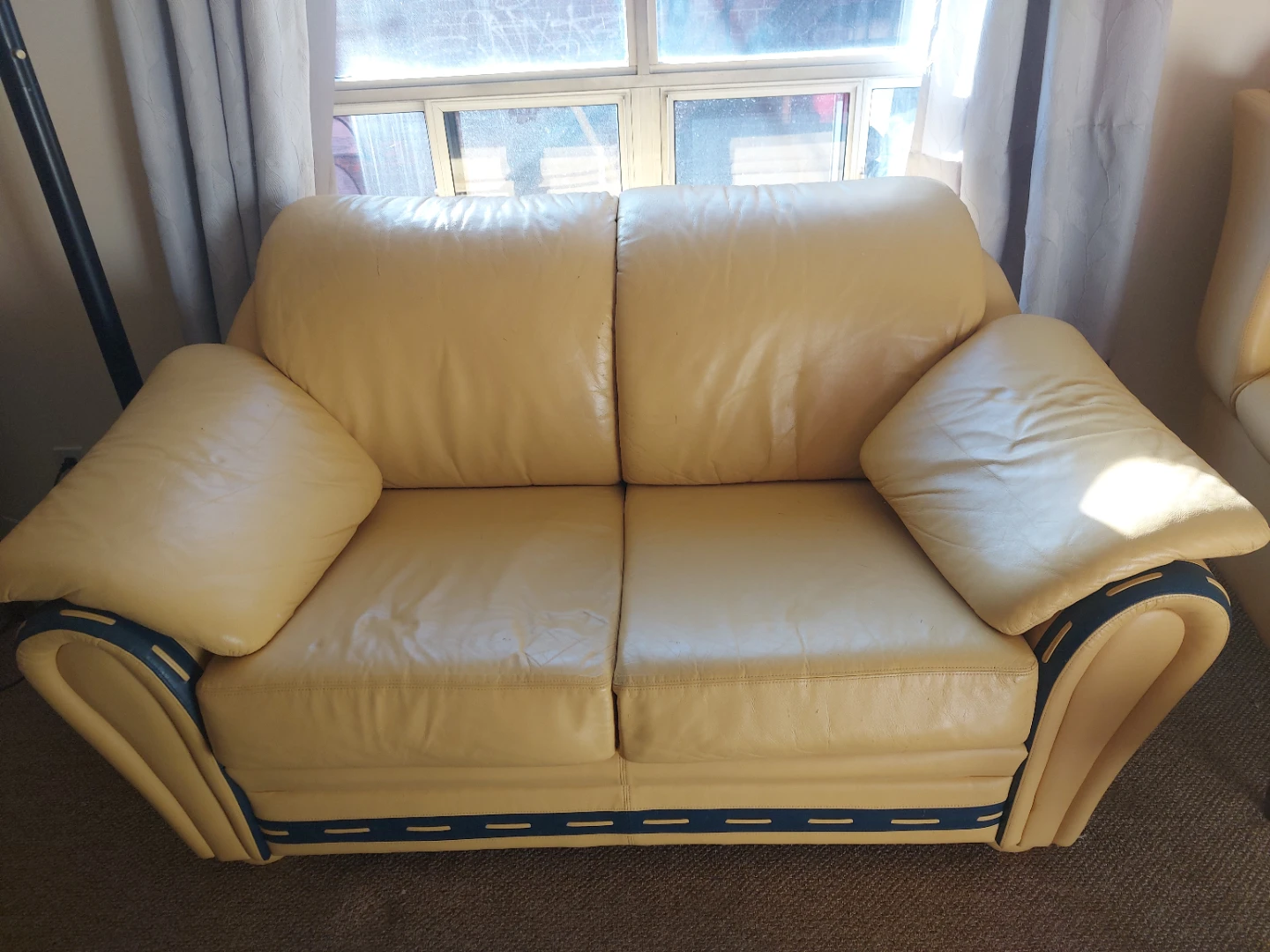 Two-Seater Sofa and Matching Armchair with Footstool