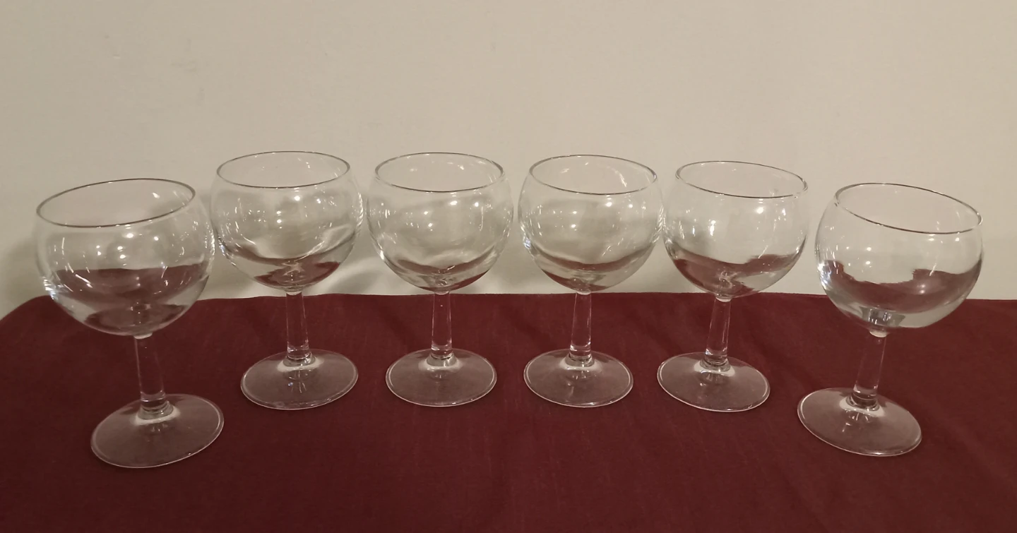 Set of 6 Clear Wine Glasses - photo 4