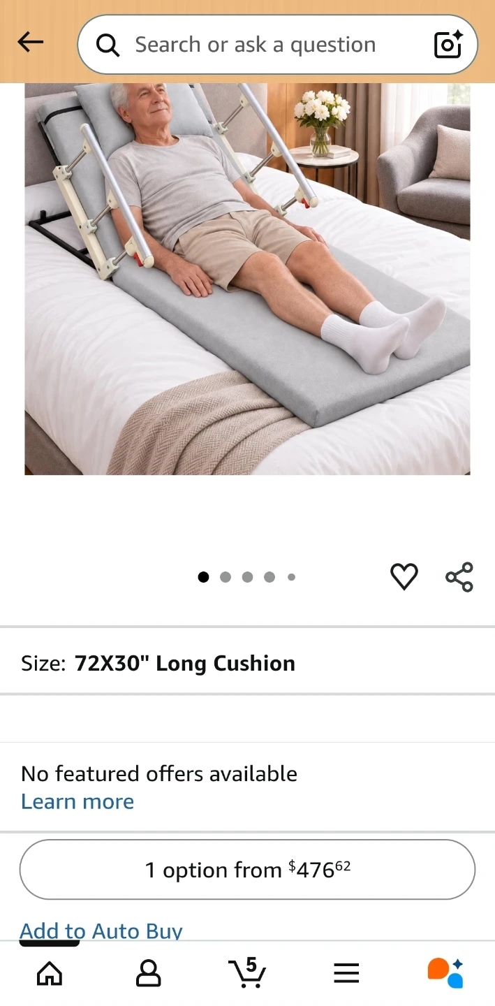 Adjustable Bed Backrest with Cushion
