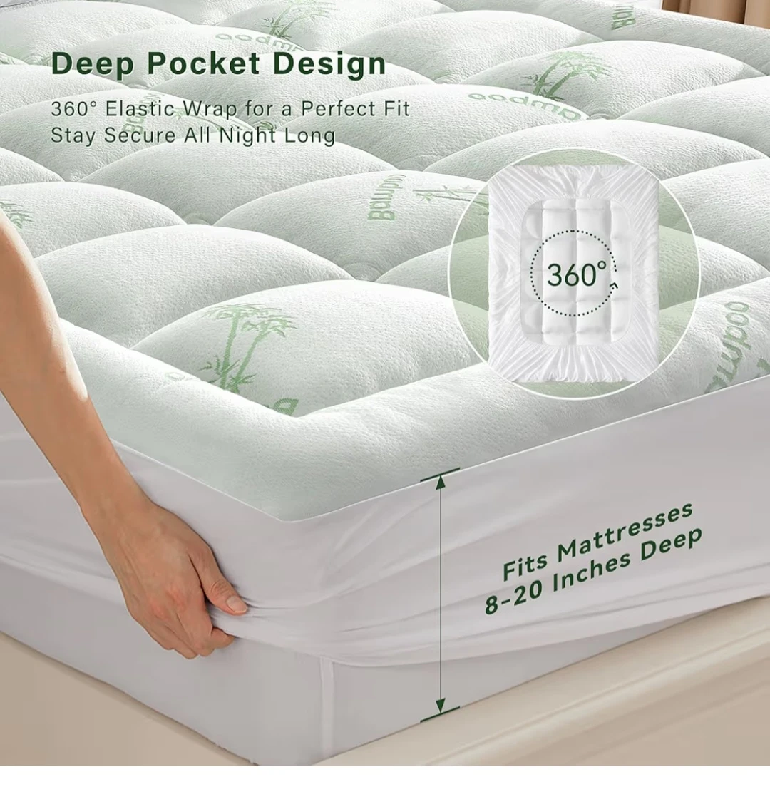 🤍 Brand New Bamboo Mattress Pad – Full Size - photo 3