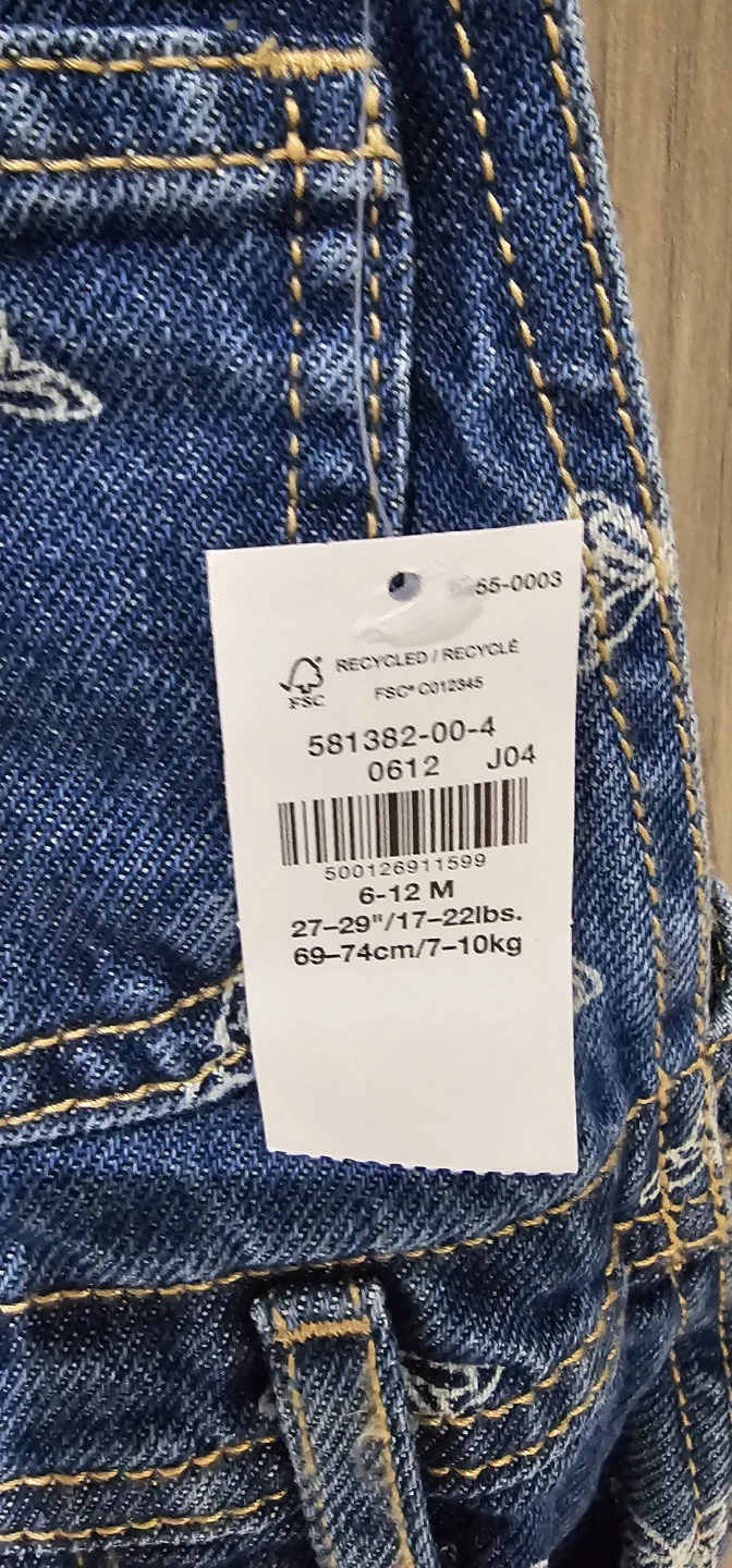 Old Navy Butterfly Denim Overalls 6 to 12 month - photo 2