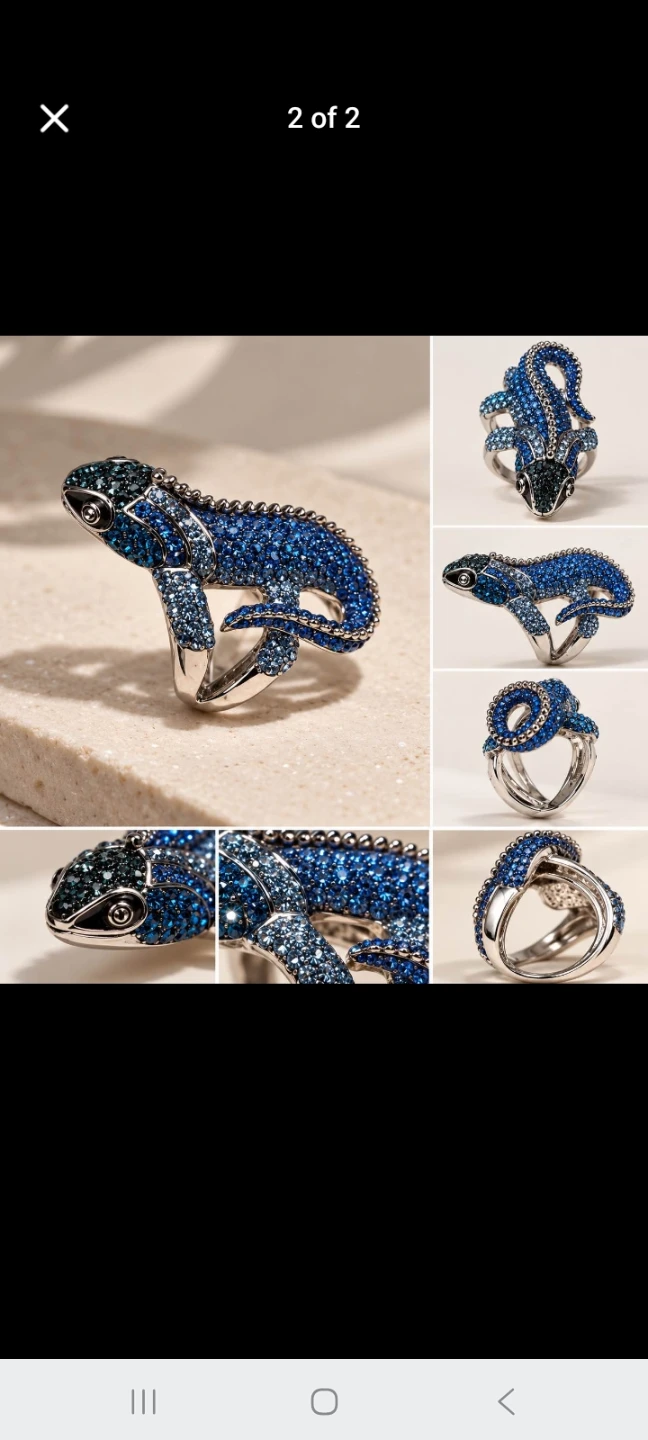 Blue Crystal chameleon Ring - photo 2