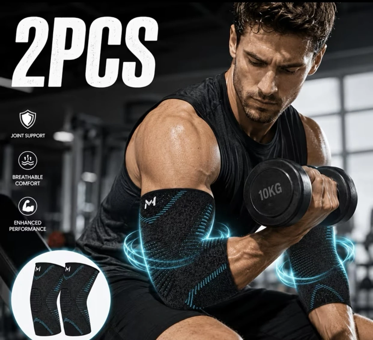 2-Pack Compression Elbow Sleeves
