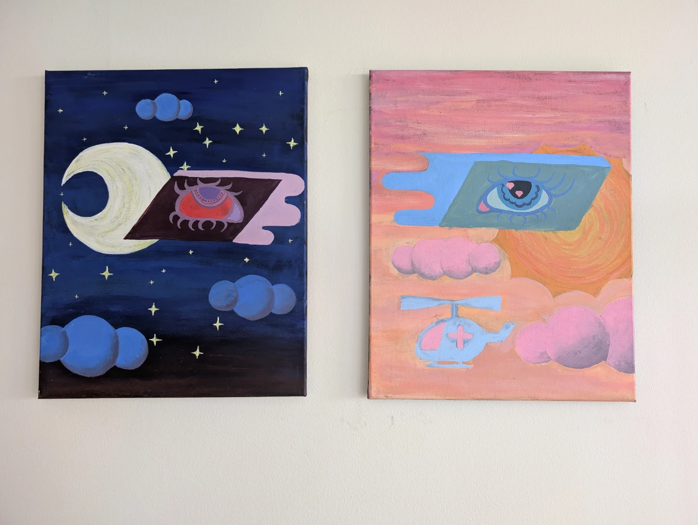 Set of 5 Hand-Painted Canvas Artworks - photo 2