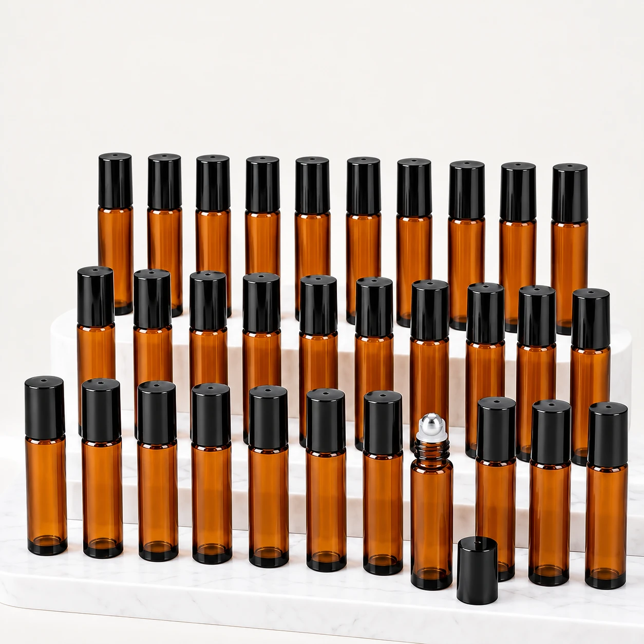Amber Glass Essential Oil Roller Bottles