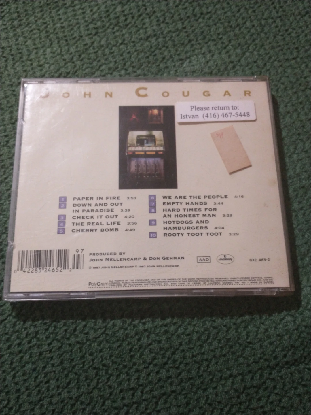 John Cougar Mellencamp - The Lonesome Jubilee CD - photo 4