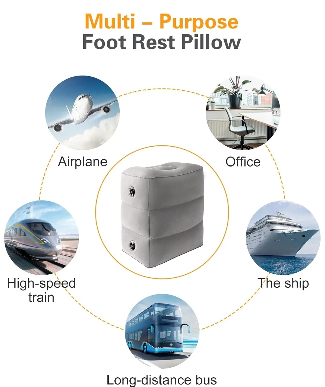 Foot Rest Pillow Kids Adults Airplane Train Cruise - photo 3