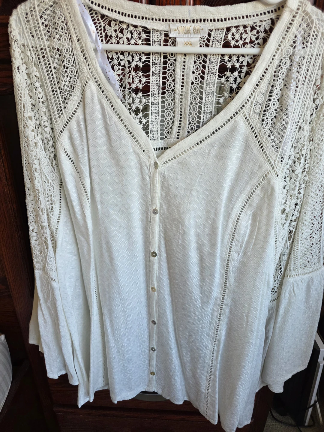 Starling Reine White Lace Blouse XXL