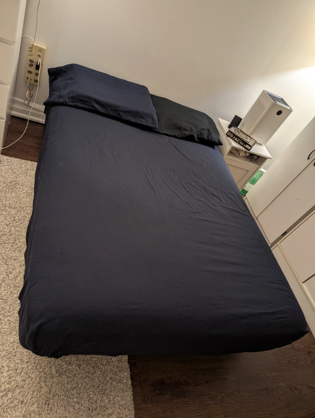 Navy Blue Double Bed Sheet Set - photo 2