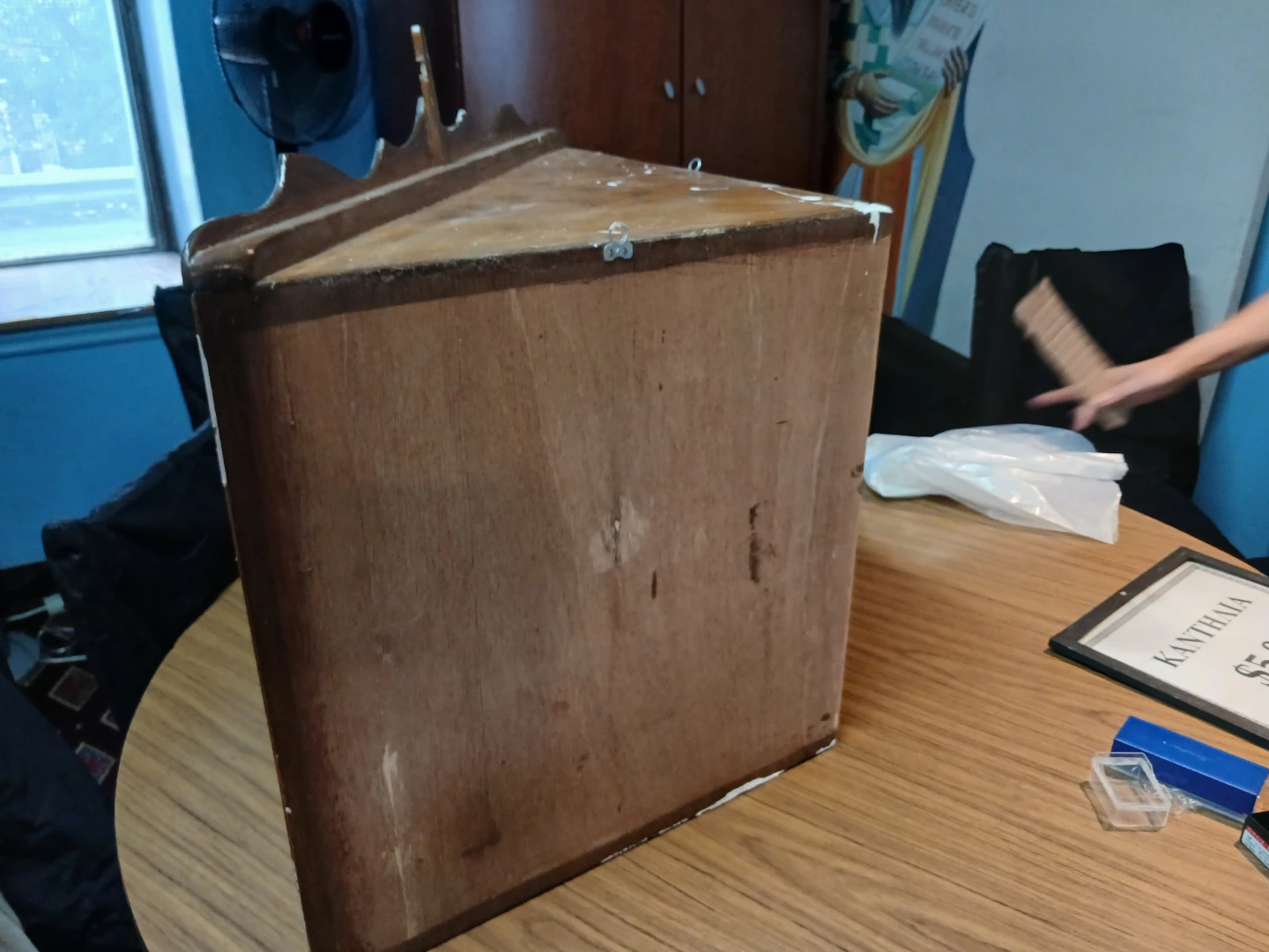 Vintage Wooden Corner Wall Cabinet - photo 3