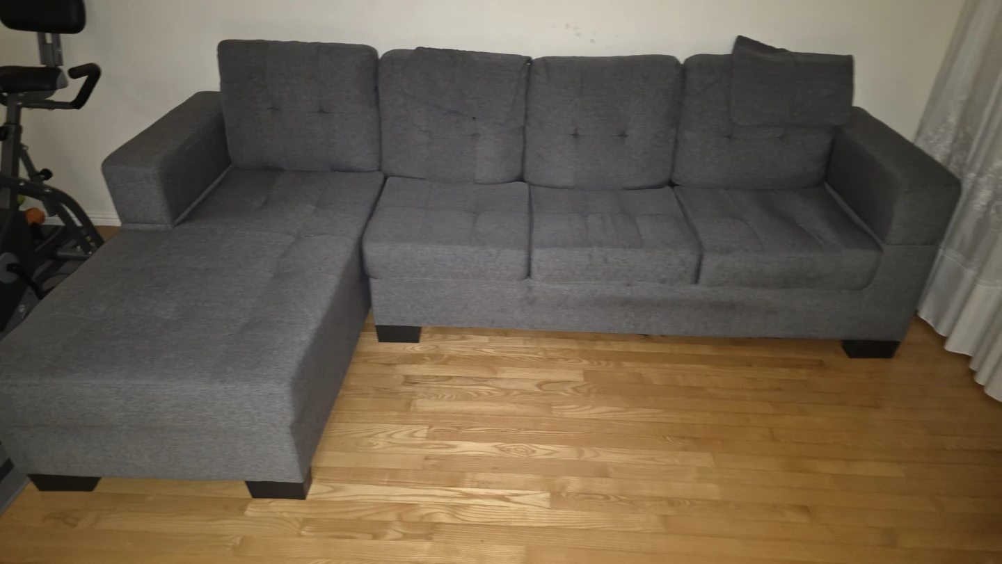 We sell gray fabric L-shaped 4-seater sofas (Mississauge). - photo 3