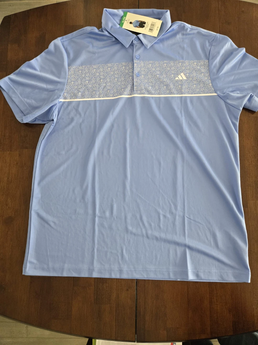 Adidas Men's Polo Shirt Light Blue Size XL