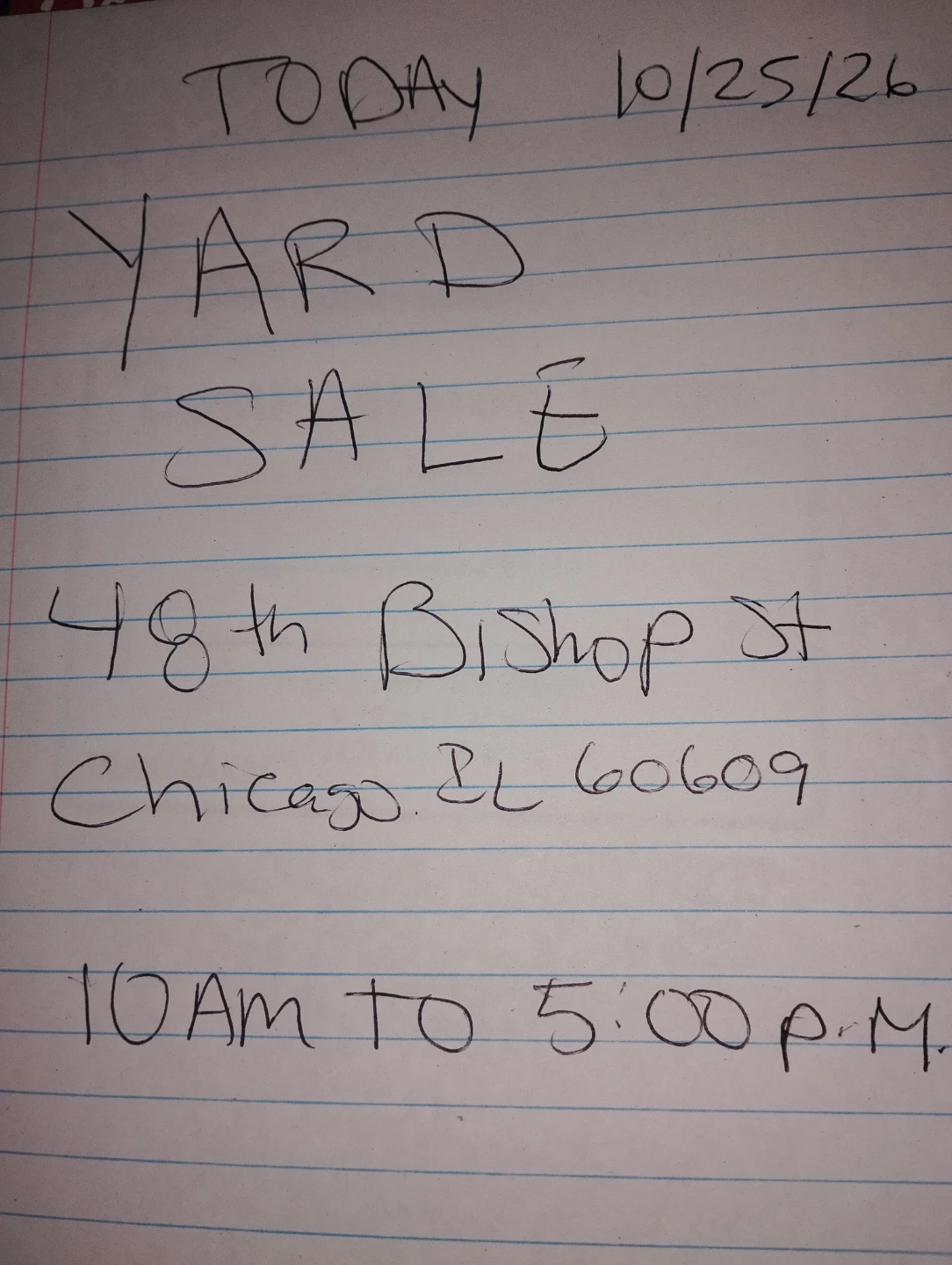 Today yard sale