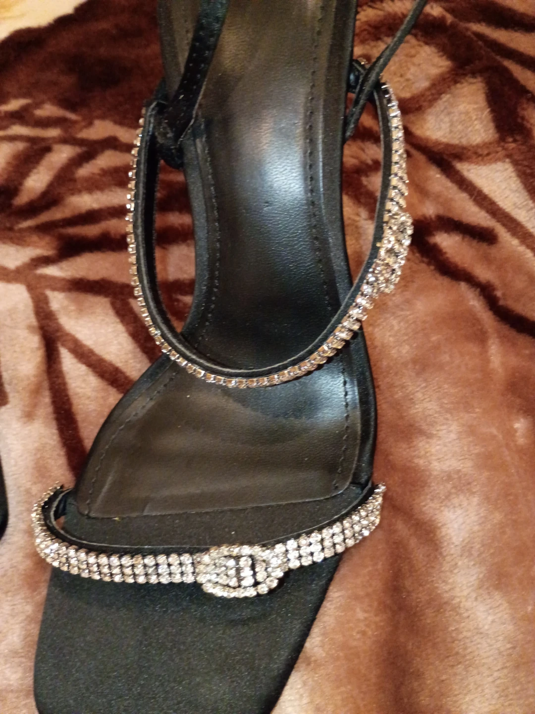 MNG Rhinestone Embellished Black Heels - photo 2