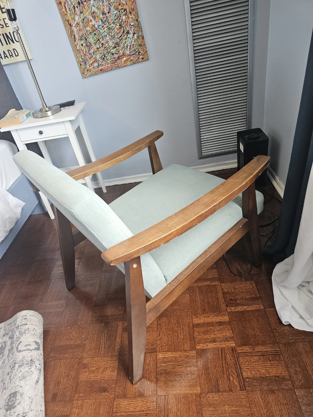 Mid-Century Modern Armchair - Light Blue - photo 4