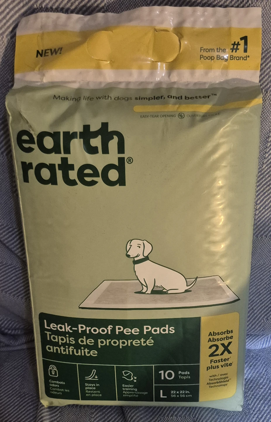 Earth Rated Leak-Proof Pee Pads - Large (10 Count)