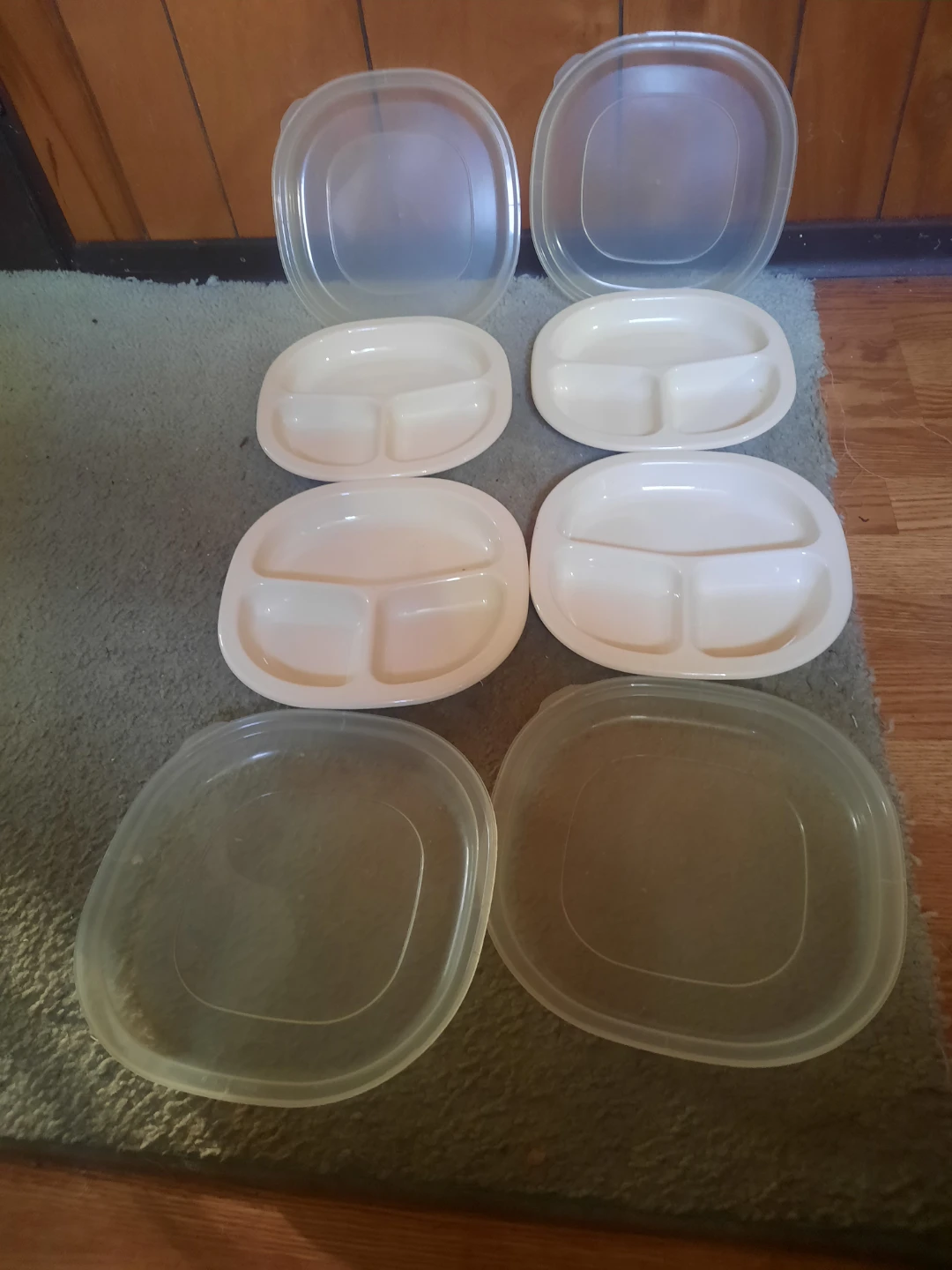 Tupperware Divided Plates with Lids