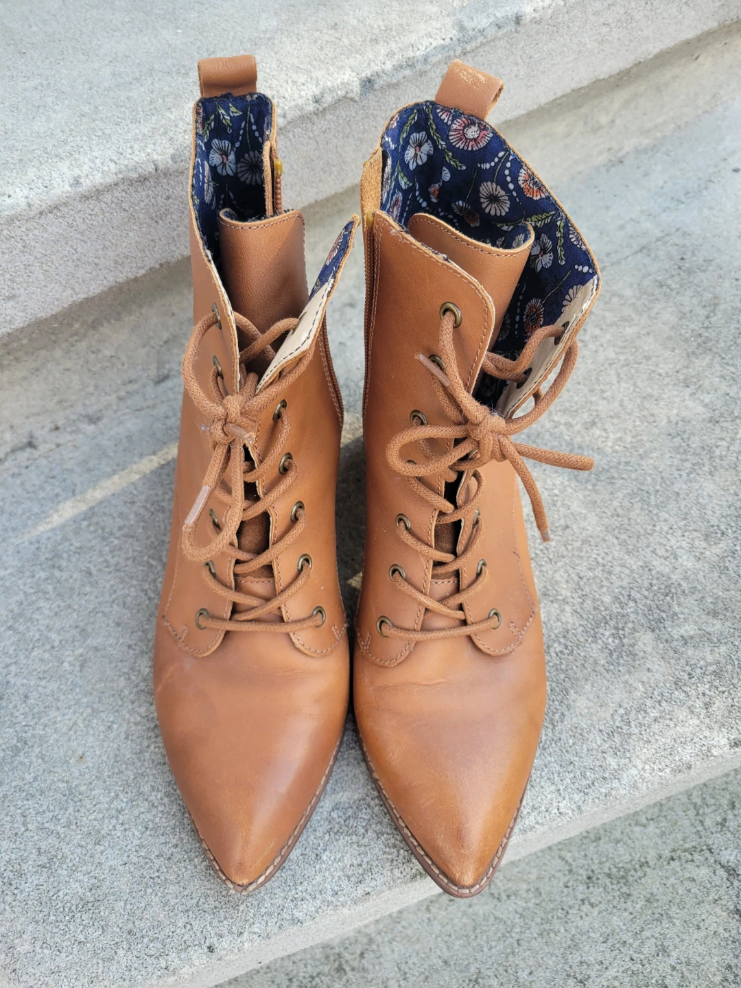 Seychelles brown leather lace-up boots
