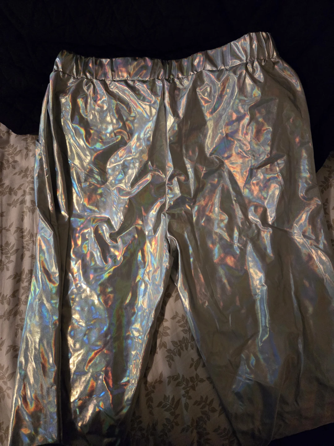 Holographic Silver Metallic Pants
