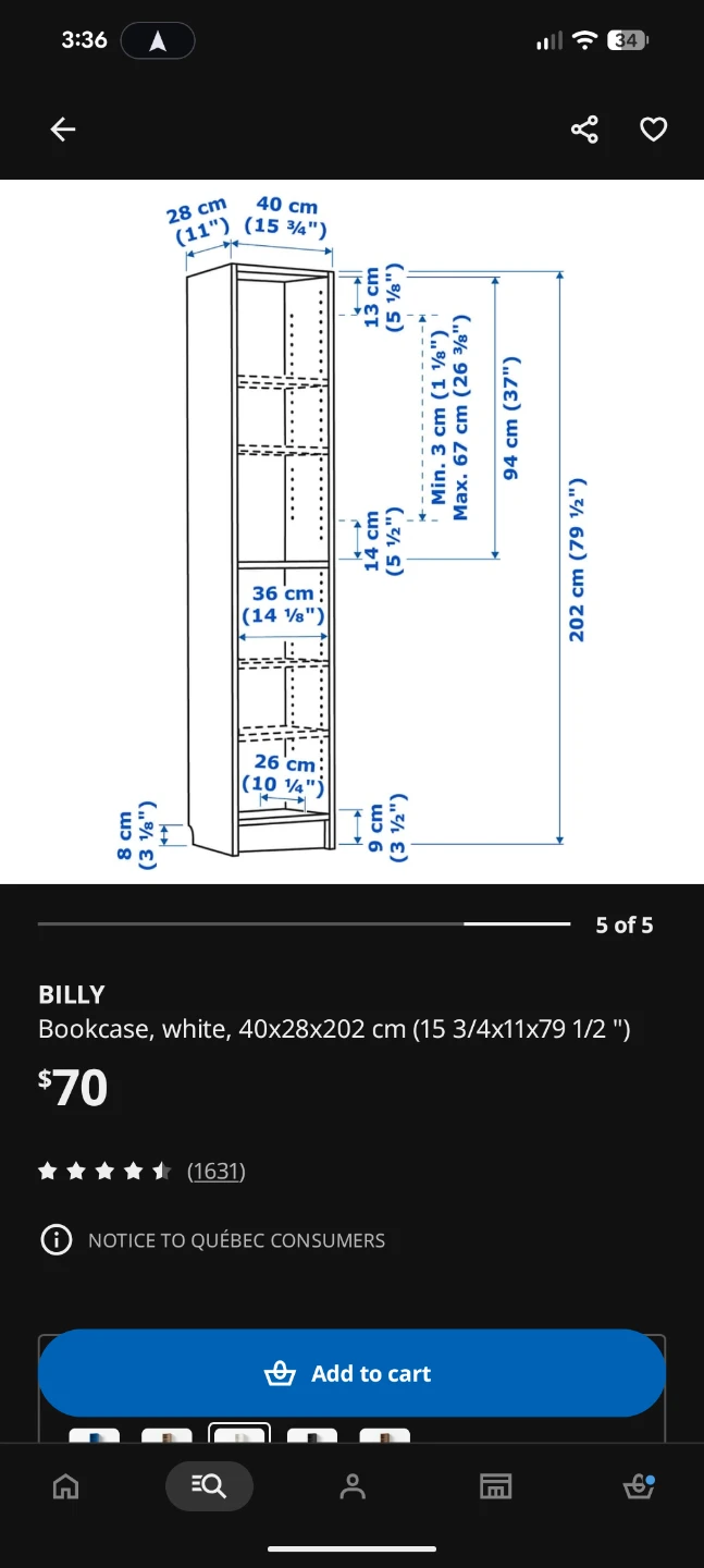 IKEA Billy Bookcase with Glass Door - photo 2