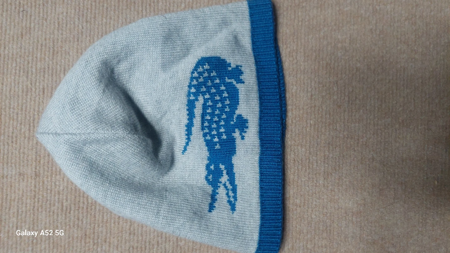 Lacoste Reversible Beanie Hat blue/grey - photo 4