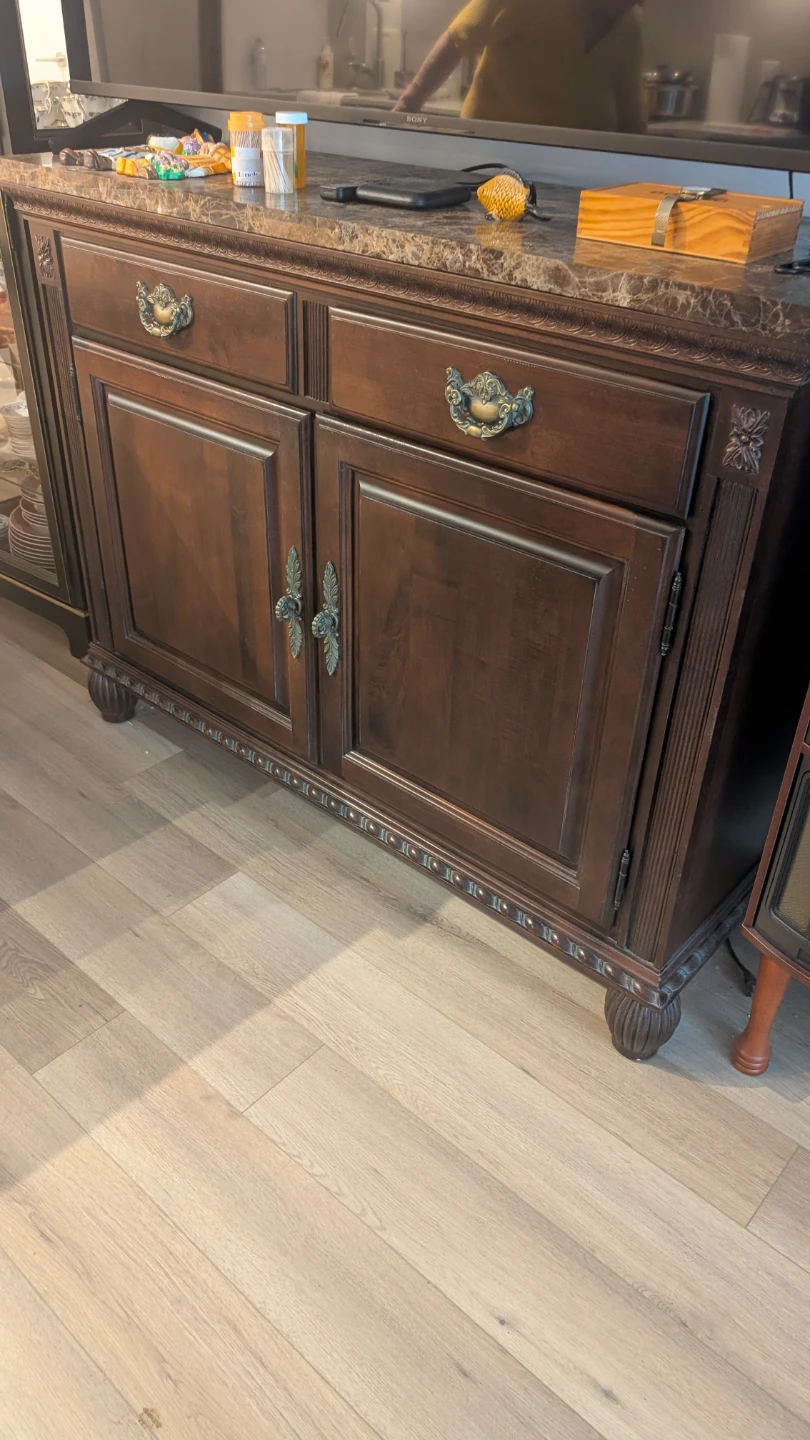 Classic Wooden Sideboard with Marble Top - photo 2