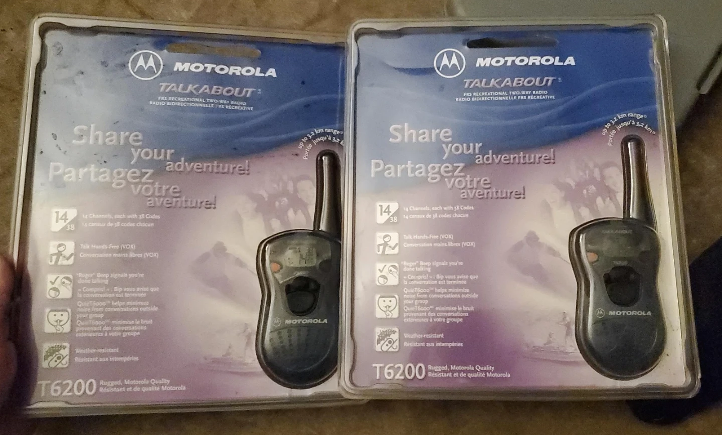 TWO Motorola Talkabout T6200 Two-Way Radio Set