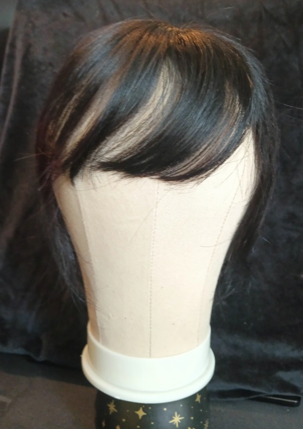 Short Synthetic Hair Topper. Color 1B