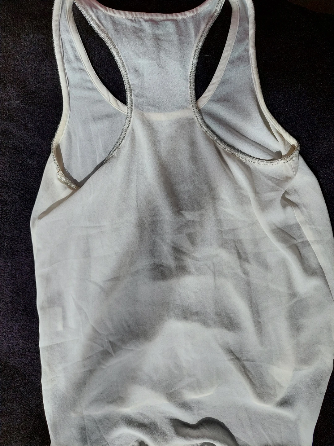 White beaded racerback tank top - photo 2