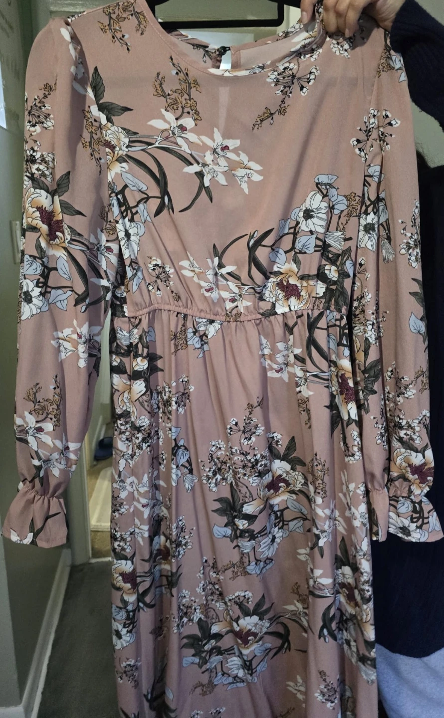 Pink Long Sleeve Maxi Floral Dress - photo 2