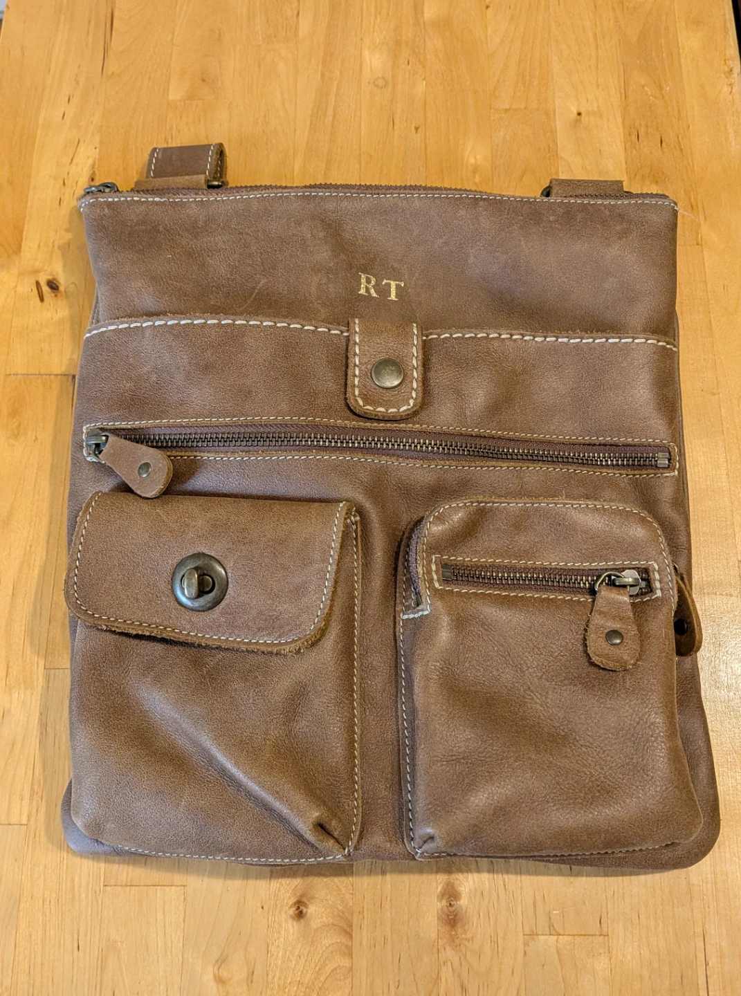 Roots Canada Villager Tan Leather Multi Pocket Crossbody Bag - photo 3