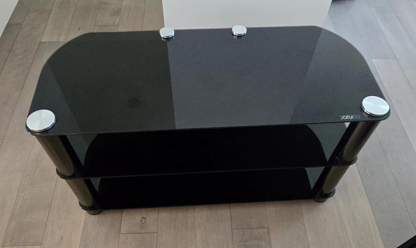 Sonax Black Glass TV Stand - photo 3