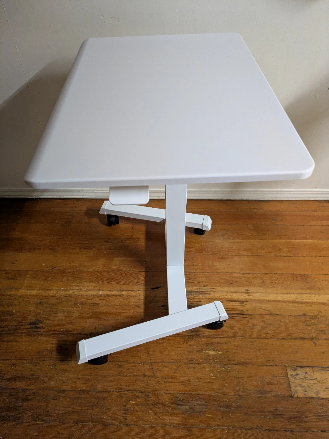 Adjustable To Stand Up White Rolling Laptop Desk - photo 3
