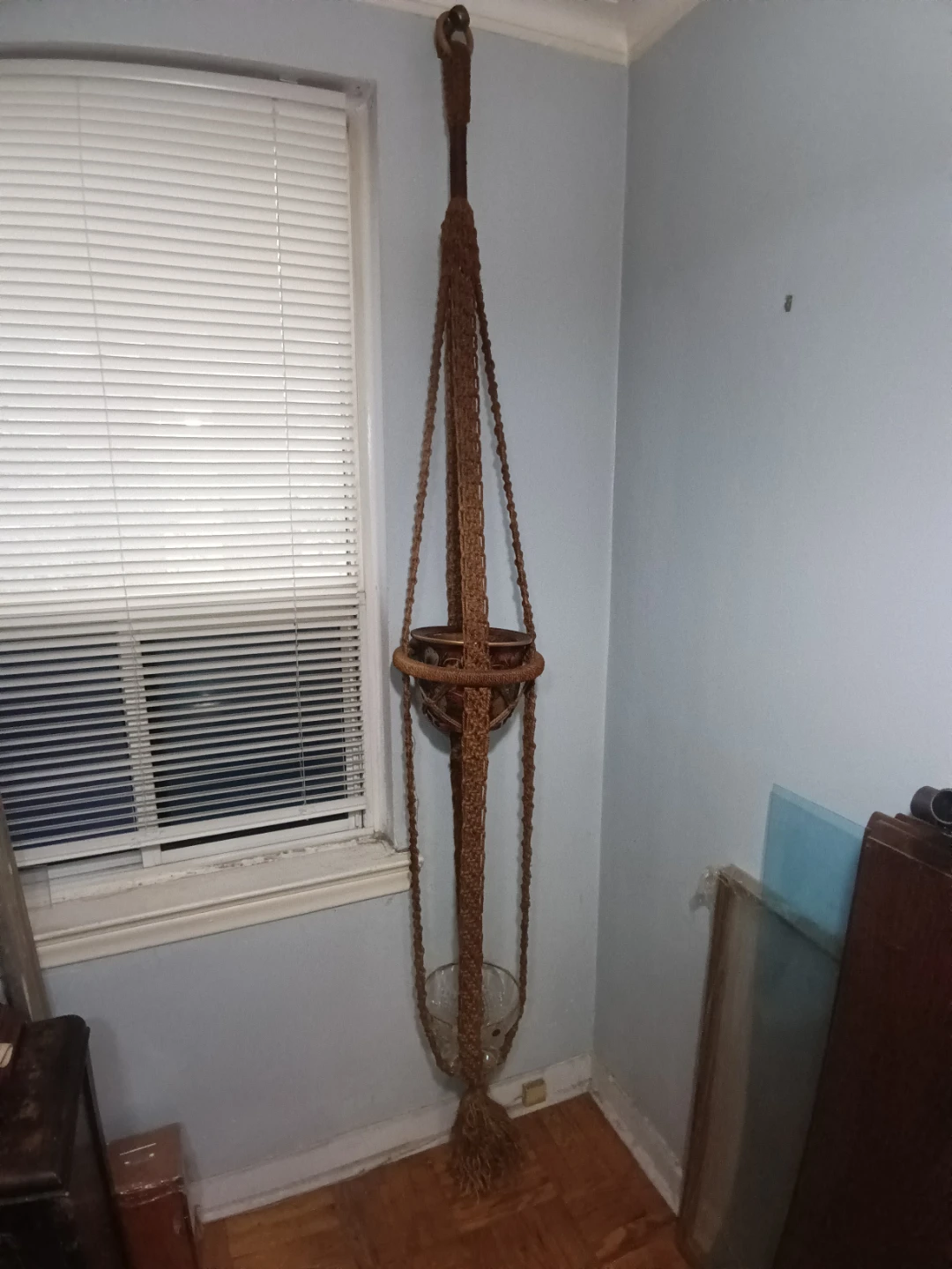 Vintage Macrame Double Hanging Planter - photo 2