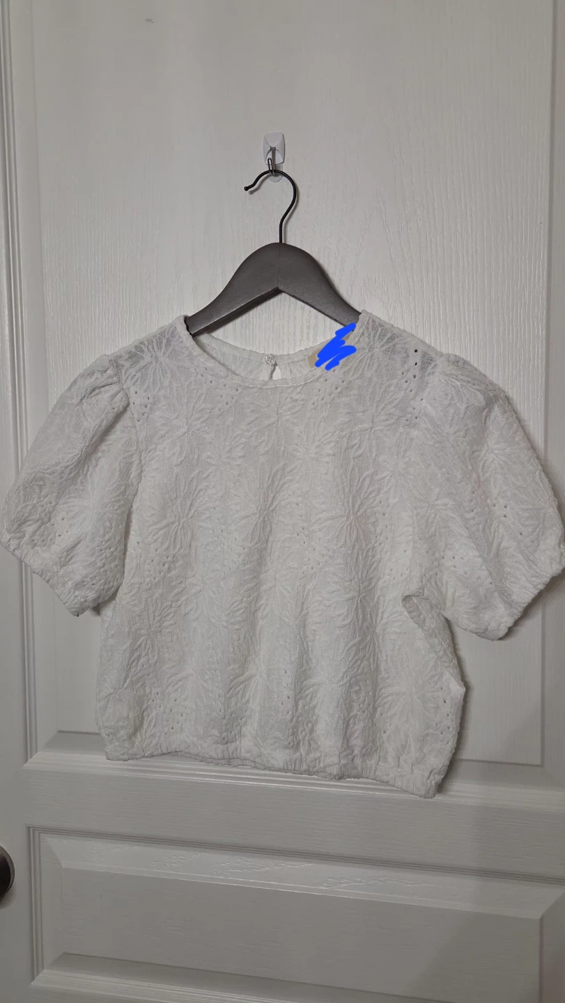 Michael Kors White Textured Blouse