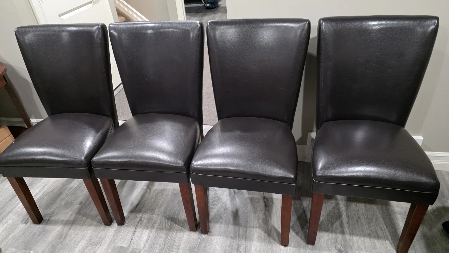 Set of 4 dark brown dining chairs
