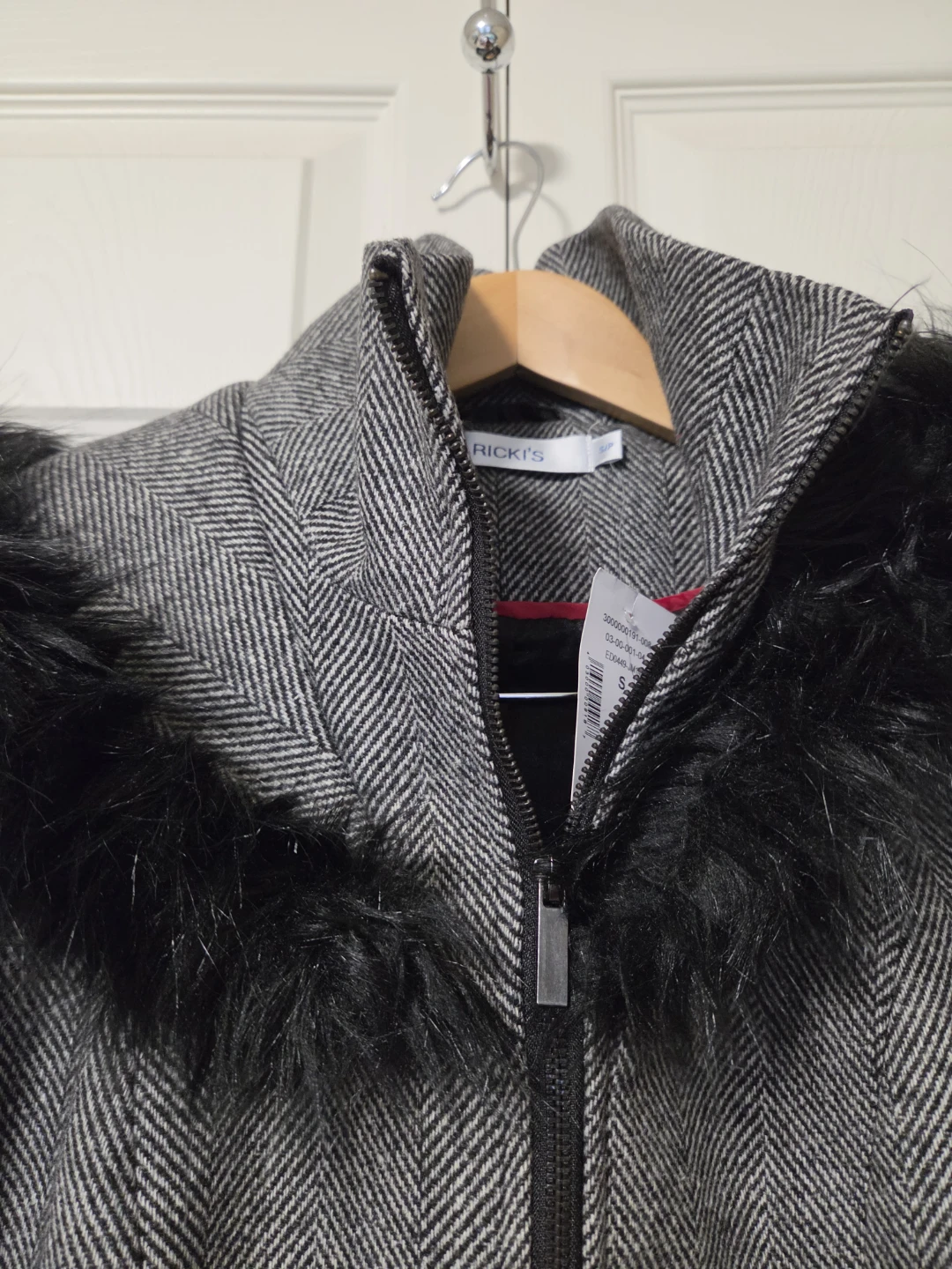 Ricki's Herringbone Coat with Faux Fur Hood - photo 3