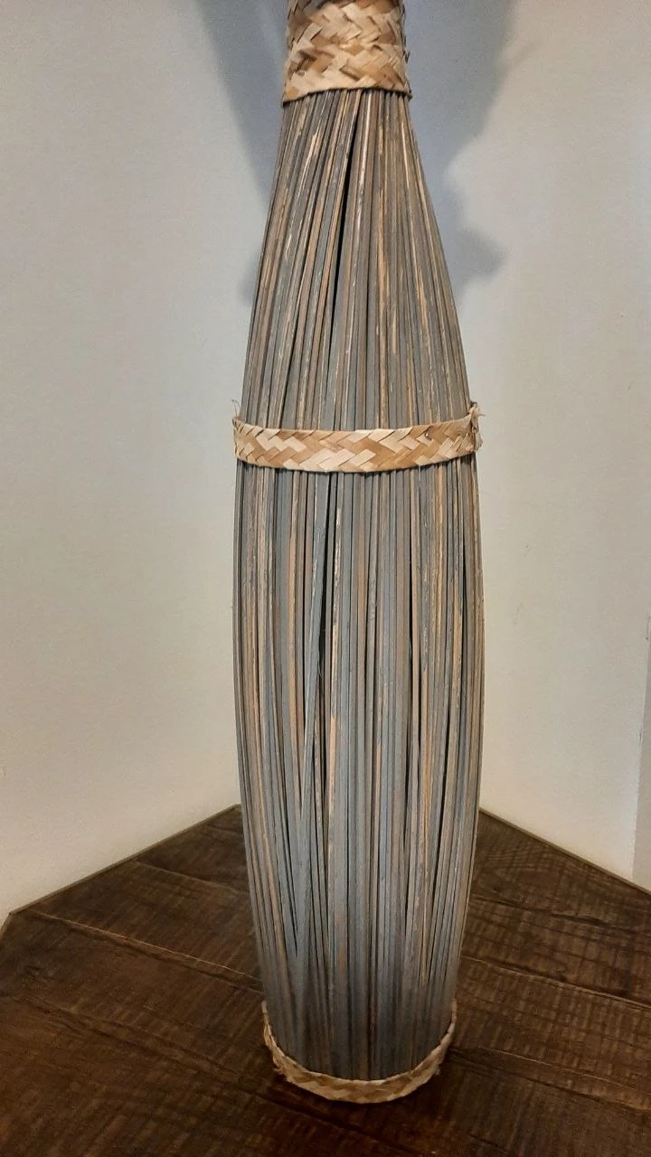 Tall Decorative Floor Vase with Dried Floral Arrangement - photo 4