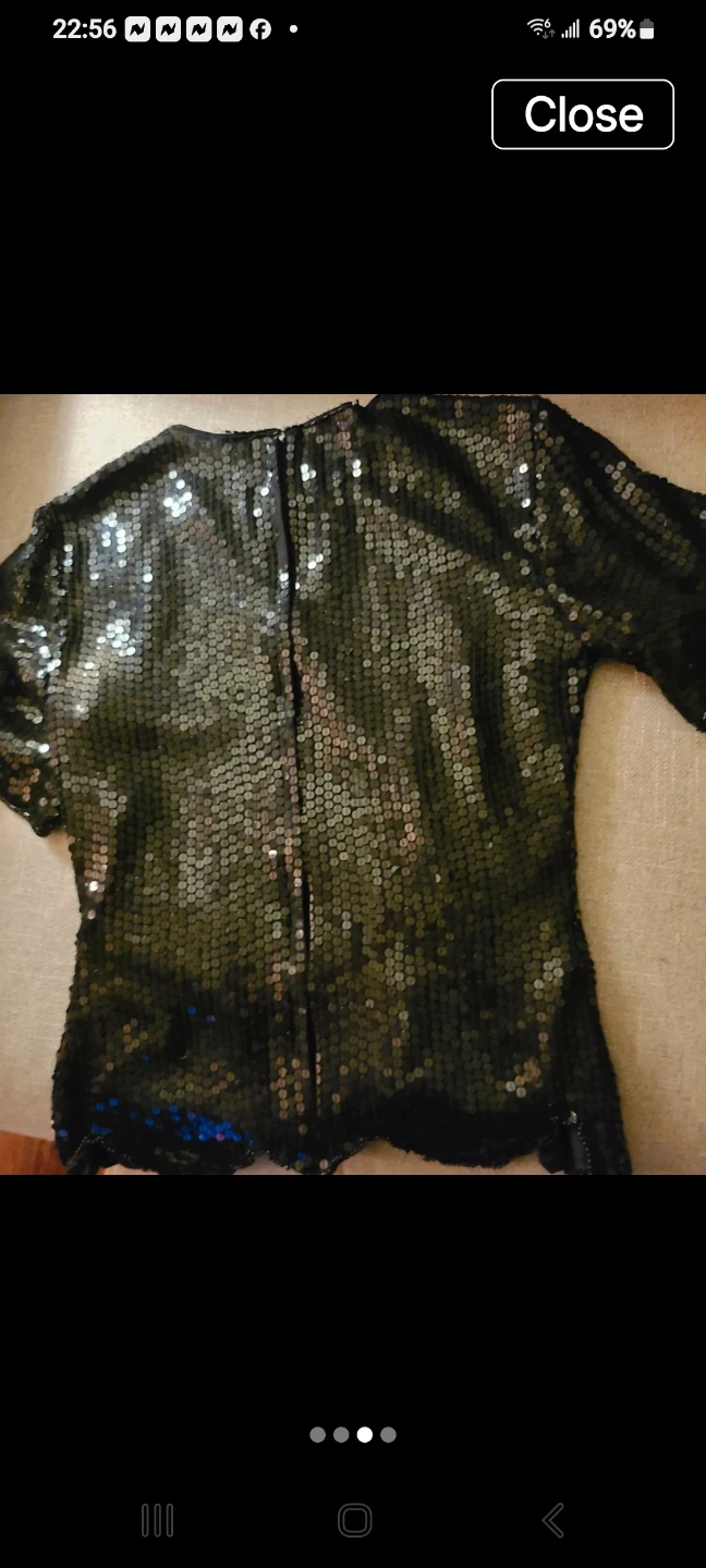 Stenay Black and White Sequin Top Size S - photo 3