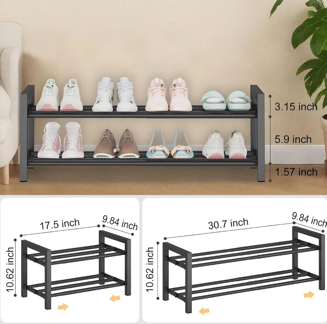 Expandable 2-Tier Shoe Rack - photo 3