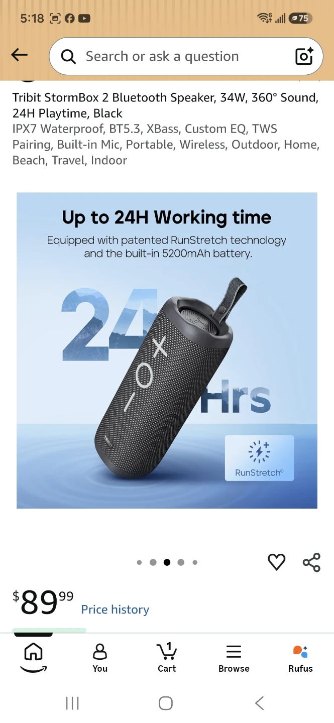 Tribit StormBox 2 Bluetooth Speaker - photo 2