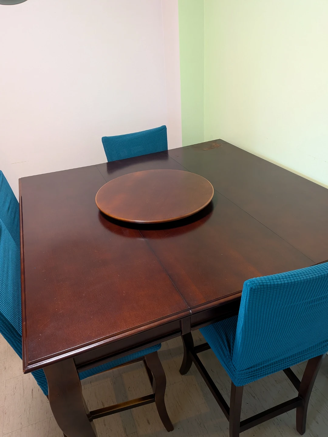 Mahogany high table and chairs - photo 3