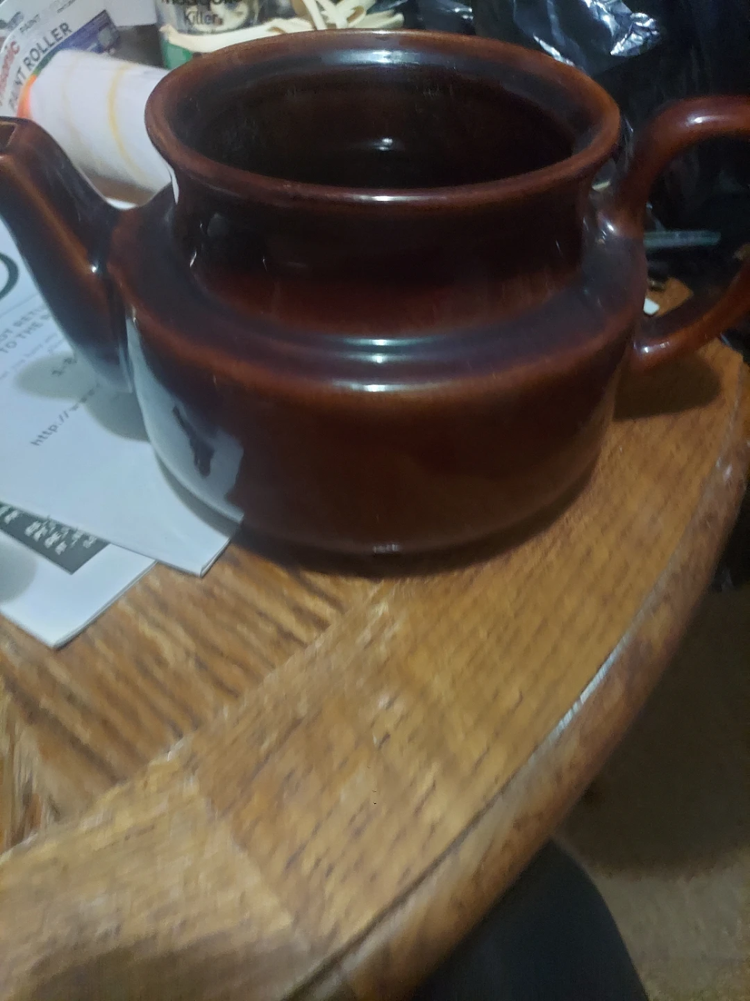 Brown Glazed Ceramic Teapot