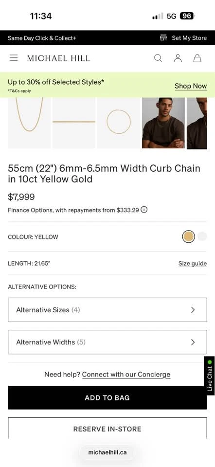 Michael Hill 10k gold solid curb chain. - photo 4