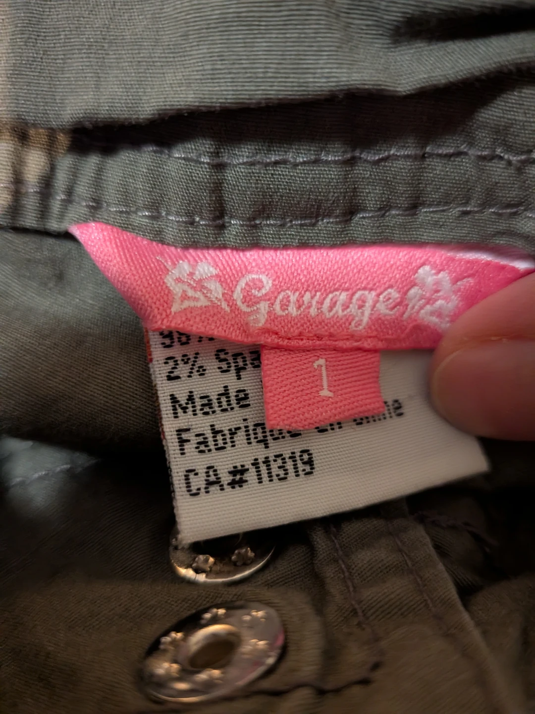 Garage Olive Cargo Pants Size 1 - photo 3