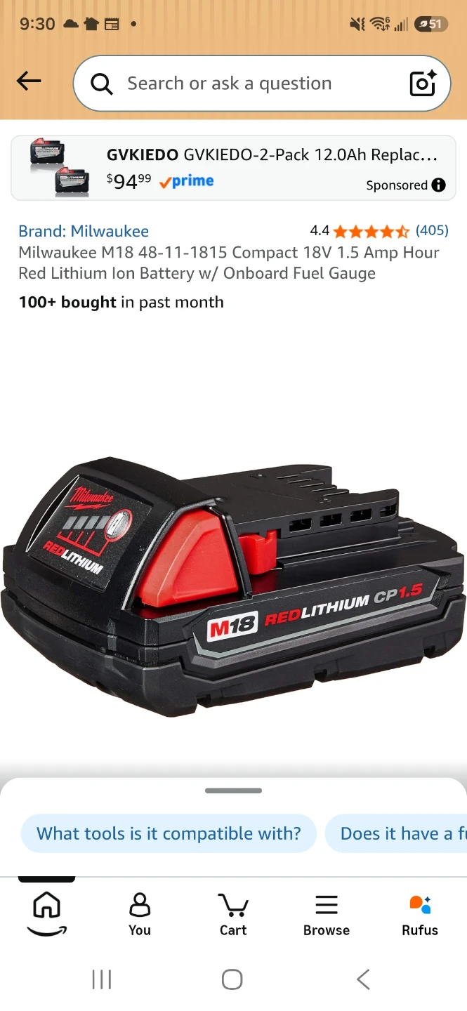 LOOKING FOR BROKEN OR UNWANTED MILWAUKEE BATTERY'S